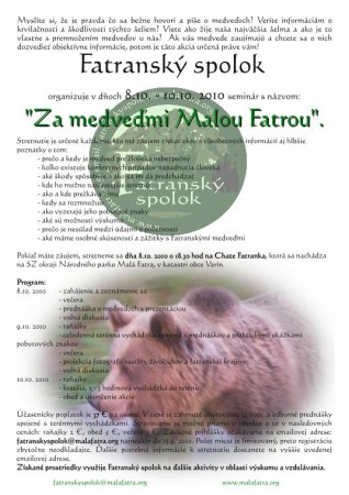 Za medveďmi Malou Fatrou